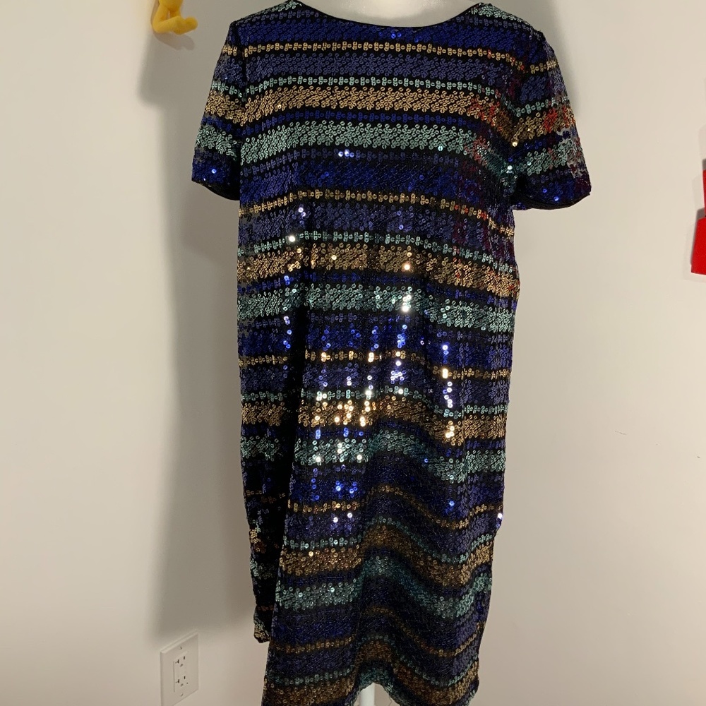 Isani shiny blue/ gold dress size L